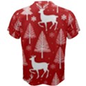 Christmas Tree Deer Pattern Red Men s Cotton T-Shirt View2