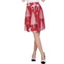 Christmas Tree Deer Pattern Red A-Line Skirt View1