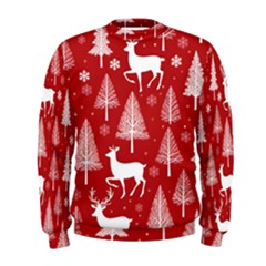 Christmas Tree Deer Pattern Red Men s Sweatshirt