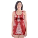 Christmas Tree Deer Pattern Red Skater Dress Swimsuit View1