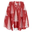 Christmas Tree Deer Pattern Red High Waist Skirt View2