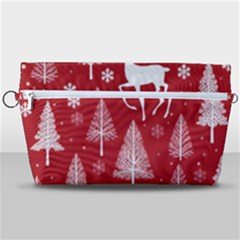 Christmas Tree Deer Pattern Red Handbag Organizer by Ravend