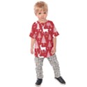 Christmas Tree Deer Pattern Red Kids  Raglan T-Shirt View1