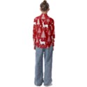 Christmas Tree Deer Pattern Red Kids  Long Sleeve Shirt View2