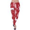 Christmas Tree Deer Pattern Red Velvet Leggings View1