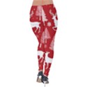 Christmas Tree Deer Pattern Red Velvet Leggings View2