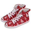 Christmas Tree Deer Pattern Red Men s Hi-Top Skate Sneakers View2