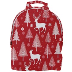 Christmas Tree Deer Pattern Red Mini Full Print Backpack by Ravend