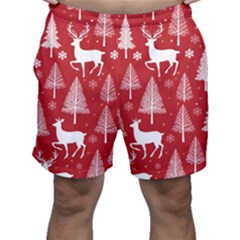 Christmas Tree Deer Pattern Red Men s Shorts