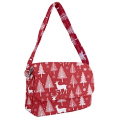 Christmas Tree Deer Pattern Red Courier Bag by Ravend