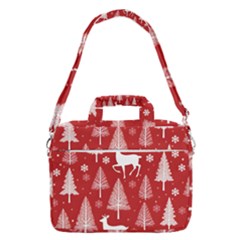 Christmas Tree Deer Pattern Red Macbook Pro 16  Shoulder Laptop Bag by Ravend