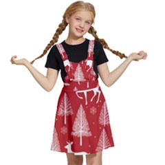 Christmas Tree Deer Pattern Red Kids  Apron Dress