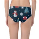 Snowmen Christmas Trees Mid-Waist Bikini Bottoms View2