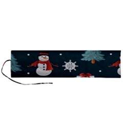 Snowmen Christmas Trees Roll Up Canvas Pencil Holder (l) by Ravend