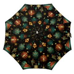 Christmas Ornaments Pattern Straight Umbrellas by Ravend