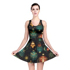 Christmas Ornaments Pattern Reversible Skater Dress by Ravend