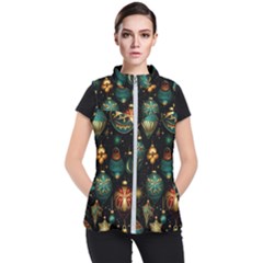 Christmas Ornaments Pattern Women s Puffer Vest