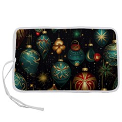 Christmas Ornaments Pattern Pen Storage Case (l) by Ravend