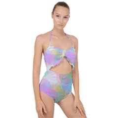 Abstract Background Texture Scallop Top Cut Out Swimsuit by Ravend