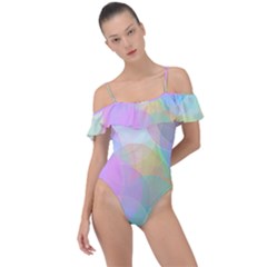 Abstract Background Texture Frill Detail One Piece Swimsuit by Ravend