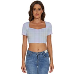 Seamless Background Abstract Vector Short Sleeve Square Neckline Crop Top  by Ravend