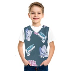 Butterfly Pattern Dead Death Rose Kids  Basketball Tank Top by Ravend