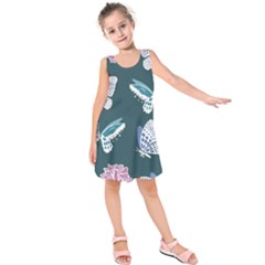 Butterfly Pattern Dead Death Rose Kids  Sleeveless Dress by Ravend