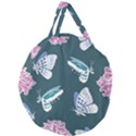 Butterfly Pattern Dead Death Rose Giant Round Zipper Tote View1