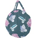 Butterfly Pattern Dead Death Rose Giant Round Zipper Tote View2