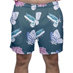 Butterfly Pattern Dead Death Rose Men s Shorts by Ravend