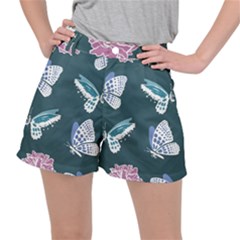 Butterfly Pattern Dead Death Rose Women s Ripstop Shorts by Ravend