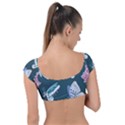 Butterfly Pattern Dead Death Rose Cap Sleeve Ring Bikini Top View2