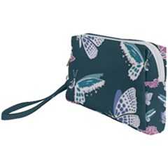 Butterfly Pattern Dead Death Rose Wristlet Pouch Bag (small) by Ravend