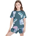 Butterfly Pattern Dead Death Rose Kids  T-Shirt And Sports Shorts Set View1