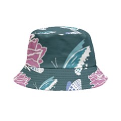 Butterfly Pattern Dead Death Rose Inside Out Bucket Hat by Ravend