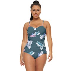 Butterfly Pattern Dead Death Rose Retro Full Coverage Swimsuit by Ravend