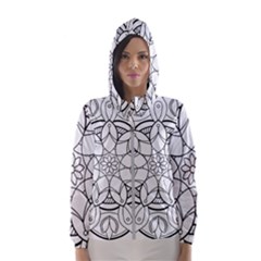 Mandala Drawing Dyes Page Women s Hooded Windbreaker