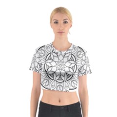 Mandala Drawing Dyes Page Cotton Crop Top by Ravend