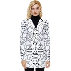 Mandala Drawing Dyes Page Button Up Hooded Coat  by Ravend