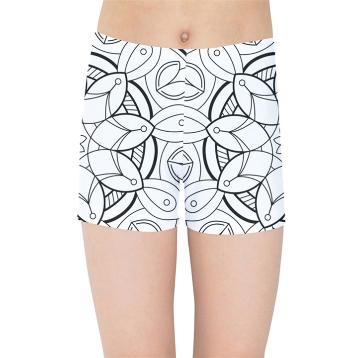 Mandala Drawing Dyes Page Kids  Sports Shorts