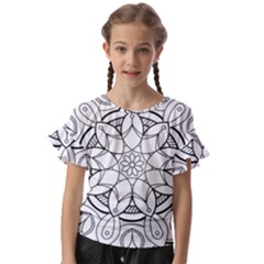 Mandala Drawing Dyes Page Kids  Cut Out Flutter Sleeves by Ravend