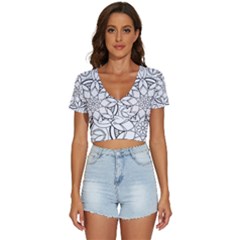 Mandala Drawing Dyes Page V-neck Crop Top by Ravend