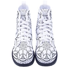 Mandala Drawing Dyes Page Kid s High-top Canvas Sneakers