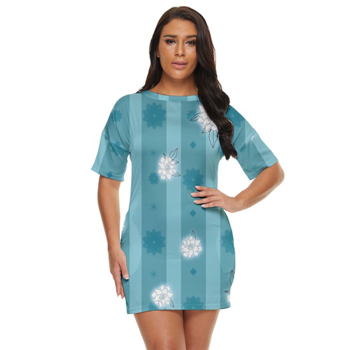 Gardenia Flowers White Blue Just Threw It On Dress