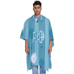 Gardenia Flowers White Blue Men s Hooded Rain Ponchos by Ravend