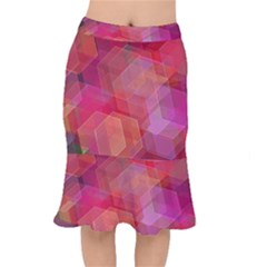 Abstract Background Texture Pattern Short Mermaid Skirt by Ravend