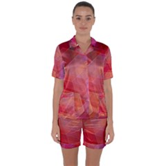 Abstract Background Texture Pattern Satin Short Sleeve Pajamas Set by Ravend