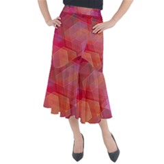 Abstract Background Texture Pattern Midi Mermaid Skirt by Ravend