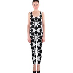 Mosaic Floral Repeat Pattern One Piece Catsuit by Ravend