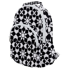 Mosaic Floral Repeat Pattern Rounded Multi Pocket Backpack by Ravend